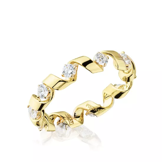Ring with 0.64 ct Diamonds in 18K Yellow Gold - Ruban Collection, Enlarge image 1